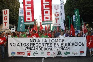 Manifestación sindical contra la LOMCE. Archivo