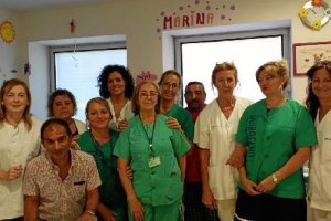 El equipo de enfermeras de Almería en el hospital Materno Infantil de Málaga.