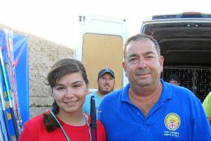 marina Redondo con el presidente de la federación Salvador Moreno.