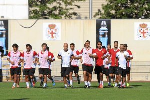 Un entrenamiento del Almería.