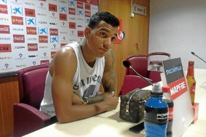 Míchel, este lunes en la sala de prensa.