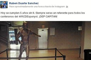 Rubén Duarte recordó a Dani Jarque en Facebook.