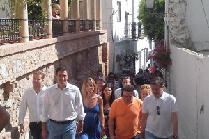 Pedro Sánchez esta mañana en Mojácar.