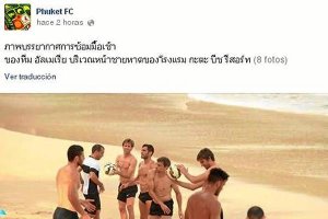 El Phuket FC informa del Almería diariamente en su Facebook.