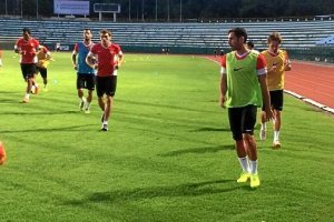 Imagen del entrenamiento vespertino.