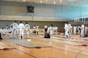 Judocas realizando una sesión de entrenamiento en El Toyoe;clip