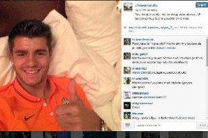 Morata apoyado en las redes sociales.