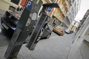 Imagen de archivo de un parquímetro de la capital.e;clip:rect(4