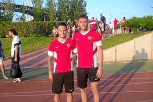 Iván Sánchez y José Ángel juntos tras un entrenamiento.e;clip:r