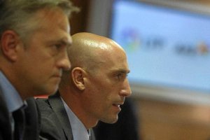 Javier Astiazarán anterior presidente de la Liga con Luis Rubiales, presidente de AFE.tyle