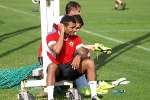 Míchel Macedo en el entrenamiento de este miércoles.e;clip:rect