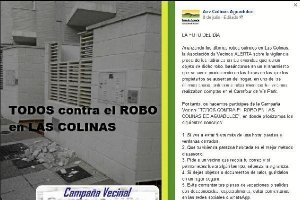 campaña iniciada en las redes sociales de Las Colinas tras los últimos hurtos.tyle>.apqj{p