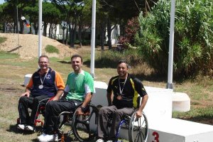 José Manuel Marín, en el centro, en un campeonato de España.e;c