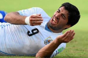 Luis Suárez, tras morder a Chiellini.