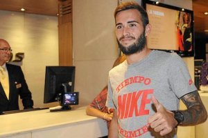 Aleix Vidal a su llegada al Hotel Los Lebreros.