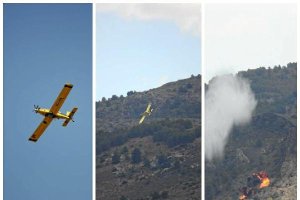 Secuencia real del avión siniestrado captada por un vecino de Serón desde su casa. La nube blanca de