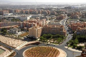 Edificios en las inmediaciones del estadio. x,a