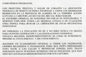 Convocatoria enviada por la asociación nigeriana.e;clip:rect(46