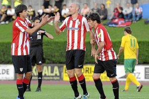Los jugadores del Athletic en un partido amistoso.e;clip:rect(4