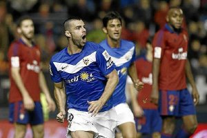 Rodri marcó en El sadar el gol de la victoria para el Almería.e