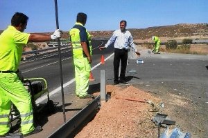 Momento de la reapertura al tráfico del camino.