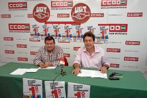 Juan Pallarés y Félix López en rueda de prensa, ayer.e;clip:rec
