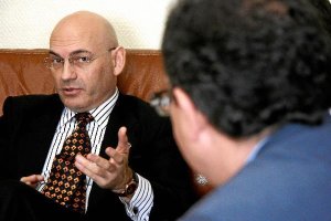 Javier Gómez Bermúdez, en una visita en Almería