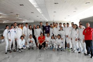 Juan José Alonso y tiradores de la Selección Española, en la Concentración de El Toyo.tyle
