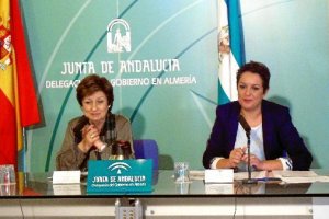 Caparrós y Cantero en la rueda de prensa de ayer.e;clip:rect(46