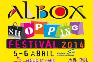 Cartel anunciador del Shoping Festival de Albos.e;clip:rect(469