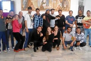 Foto de familia de uno de los ensayos del musical flamenco ‘La leyenda del Nazareno’.tyle>