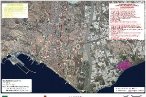 Plano de la red urbana con los carriles bici.x,