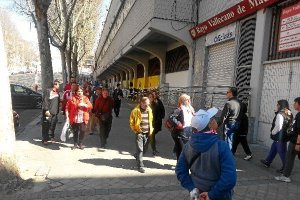 Los aficionados del Almería que fueron a Vallecas vieron como el Rayo tuvo que salir a saludar a su 