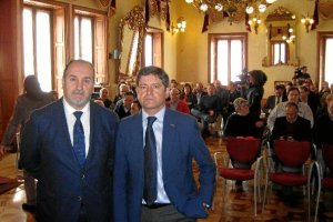 José Manuel Ortiz y Juan Serrato en la reunión de esta mañana.e