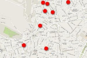 Mapa de los robos en el centroo,469px