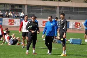 Víctor Ibáñez en el campo Anexo con Estebanx,au