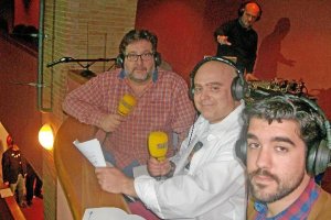 El equipo de Cadena SER Almería desde el palco del Auditorio.e;