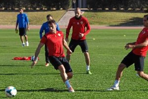 Ángel Trujillo en el entrenamiento.o,