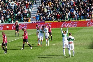 La imagen del partido tras el gol del Elchex,au