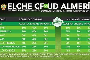 Cartel con el precio de las entradas.