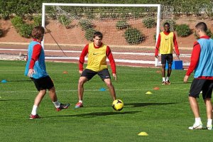 Sebastián Dubarbier, en el entrenamiento de este jueves.e;clip: