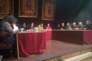Corporación municipal de Albox ayer, durante la sesión plenaria en la que se aprobó el rescate del p