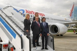 El patriarca de Air Europa, Juan José Hidalgo, junto a sus hijos que dirigen las distintas áreas de 