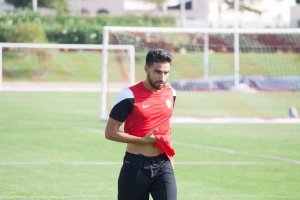 Chuli en un entrenamiento en el Anexo.