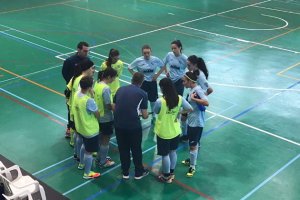 CD El Ejido FS durante un tiempo muerto.