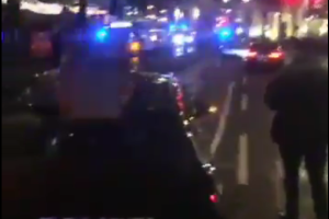 Imagen de anoche de la zona del atentado