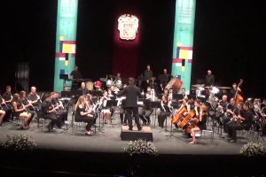 La Banda Sinfónica de Huércal de Almería, durante el festival provincial de bandas del pasado verano.