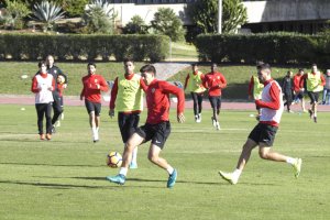 Quintanilla en una acción del entrenamiento.