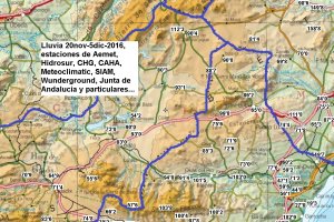 Mapa de las precipitaciones de la última quincena