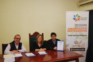 Los responsables  municipales, durante la presentación de los resultados de los Presupuestos Participativos.